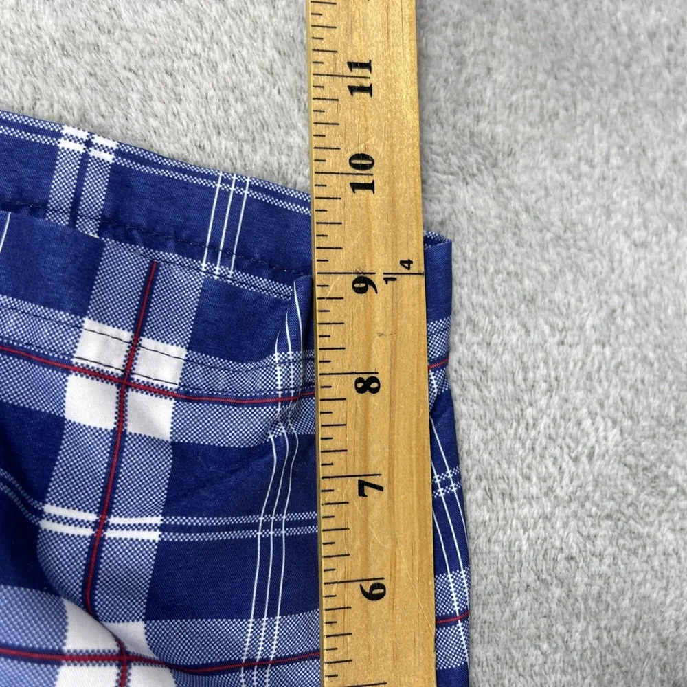 True Nation Swim Trunks Men 5XL Blue Plaid Board Shorts Mesh Lining Pockets